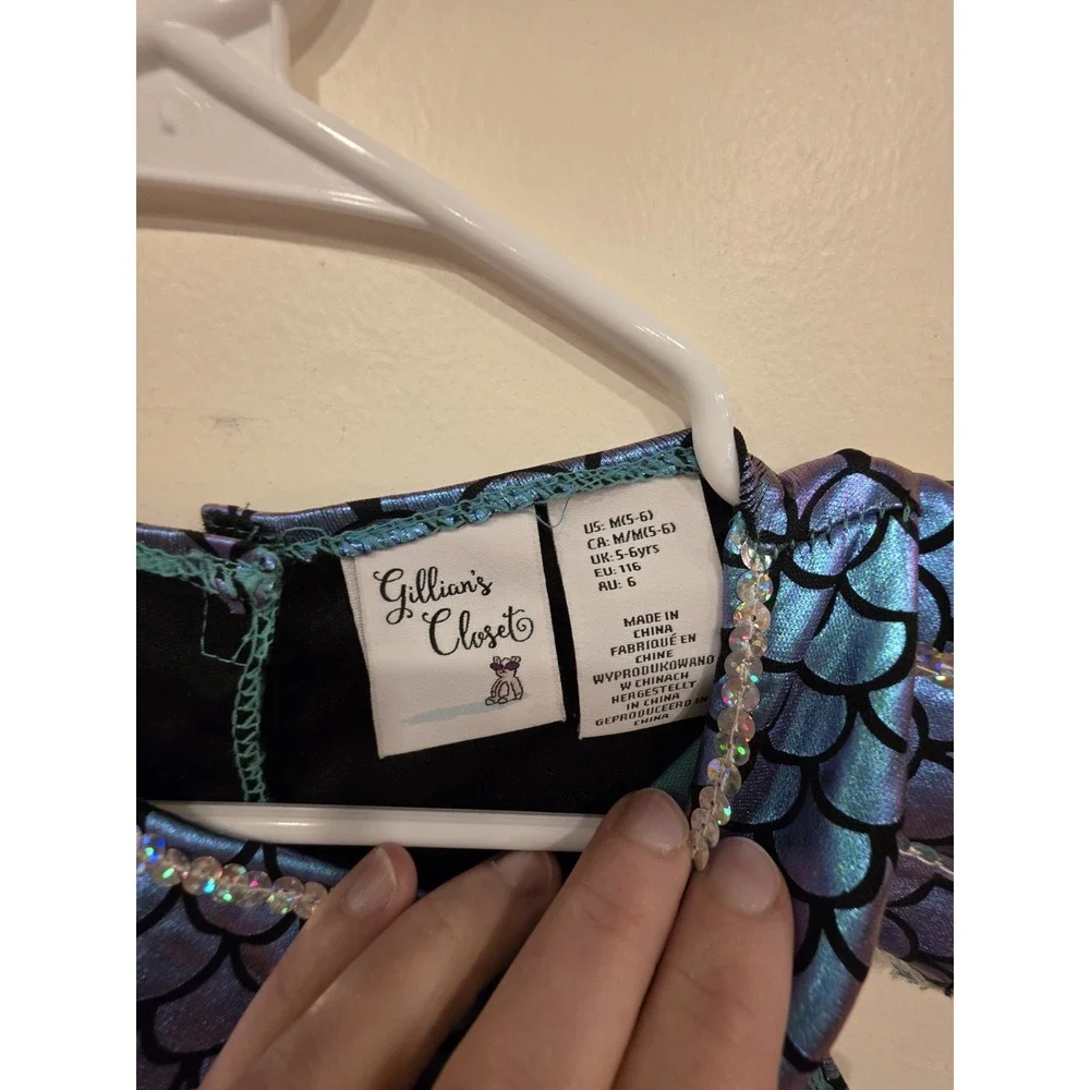 Gillians Closet Iridescent Color Change Tulle Tutu Mermaid Tail Costume Sz 5/6